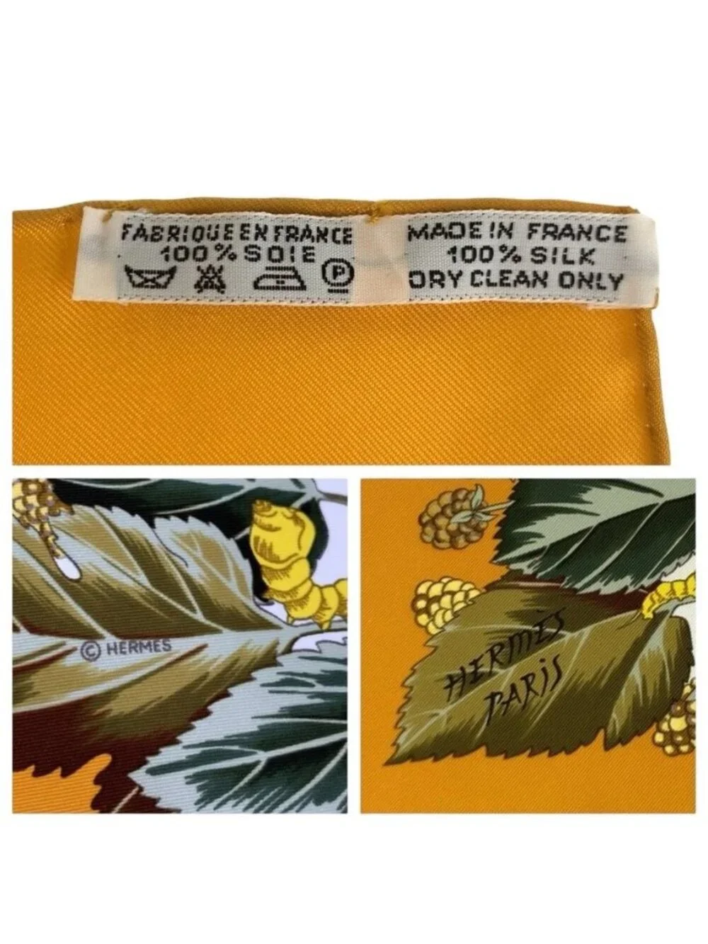 Hermes L'arbre de Soie Carre 90 Orange Silk Scarf - Picture 3 of 9